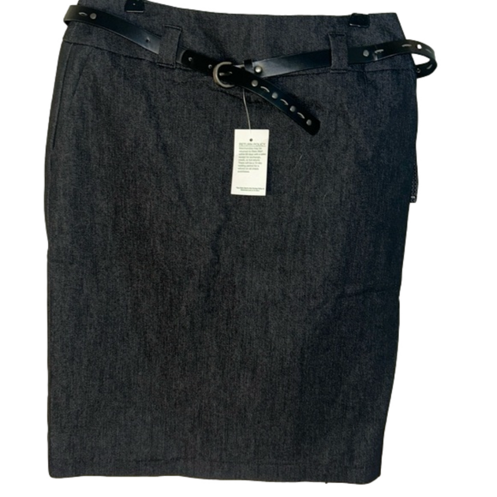 Black “looks like denim” Pencil Skirt: Size 8